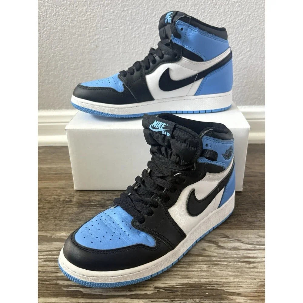 Nike Air Jordan 1 Retro High OG UNC Toe Youth Size 6Y FD1437-400 Blue Black